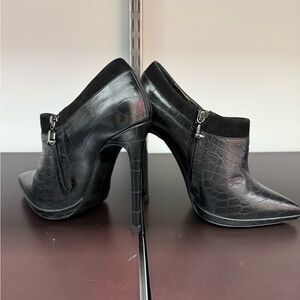 Philipp Plein Black Croc-Embossed Heels